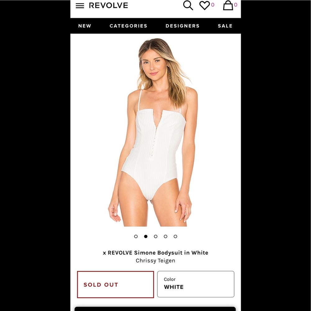Chrissy Teigen x REVOLVE Simone Bodysuit in White